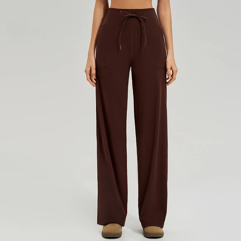Isla High Rise Wide Leg Wide Leg Pants | Drawstring Waist Side Pockets Pants