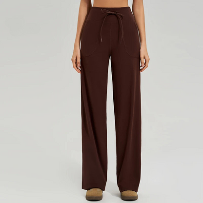 Isla High Rise Wide Leg Wide Leg Pants | Drawstring Waist Side Pockets Pants