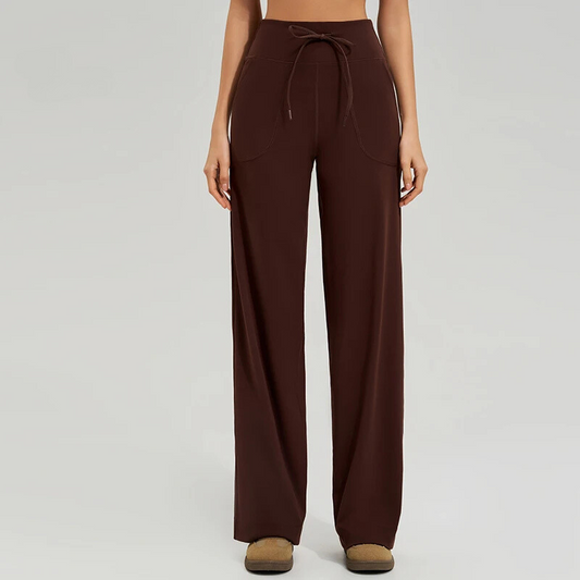 Isla High Rise Wide Leg Wide Leg Pants | Drawstring Waist Side Pockets Pants