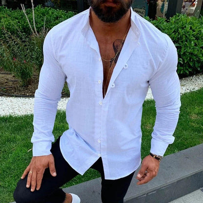 Men’s Shirt – Slim Fit – Long Sleeve – Button-Up – Natural Fibers – Casual Smart