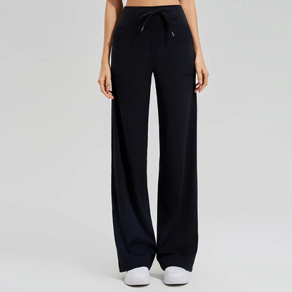 Isla High Rise Wide Leg Wide Leg Pants | Drawstring Waist Side Pockets Pants