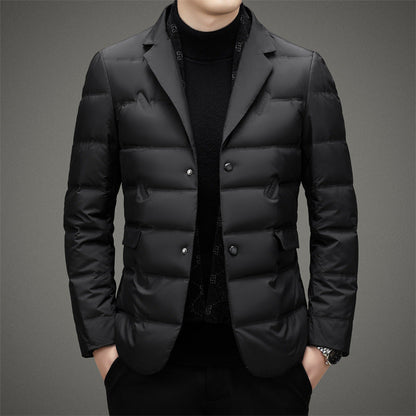 Men’s Down Jacket – Tailored Fit – Double-Breasted – Quilted Business Outerwear