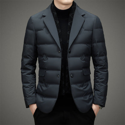 Men’s Down Jacket – Tailored Fit – Double-Breasted – Quilted Business Outerwear