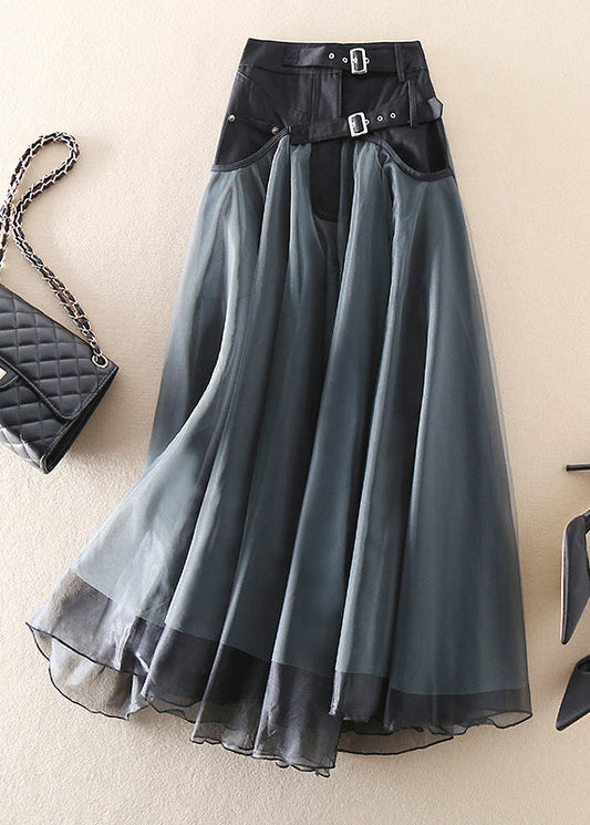 Women’s A-Line Tulle Skirt – Full Length – Structured Waist – Layered Design