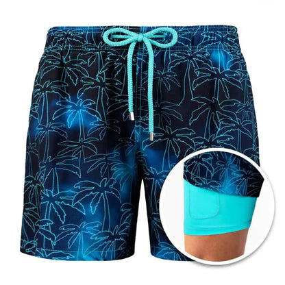 Men’s Swim Shorts – Relaxed Fit – Quick-Dry Breathable Blend – Mid-Thigh Length