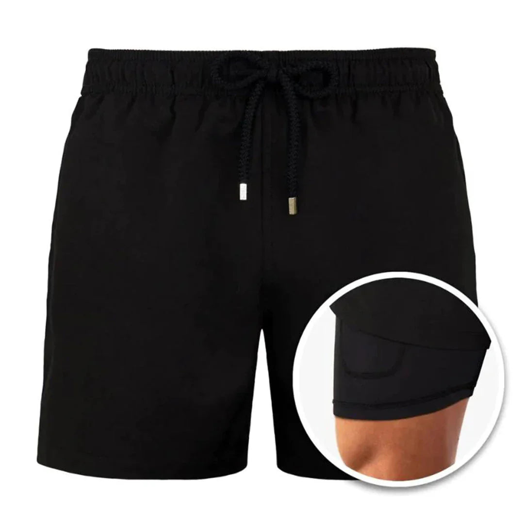 Men’s Swim Shorts – Relaxed Fit – Quick-Dry Breathable Blend – Mid-Thigh Length