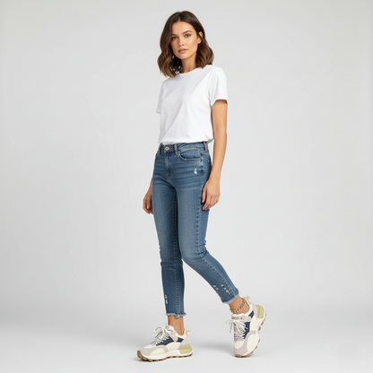 Women’s Athletic Sneakers – Platform Sole – Breathable Mesh – Lace-Up Supportive Fit