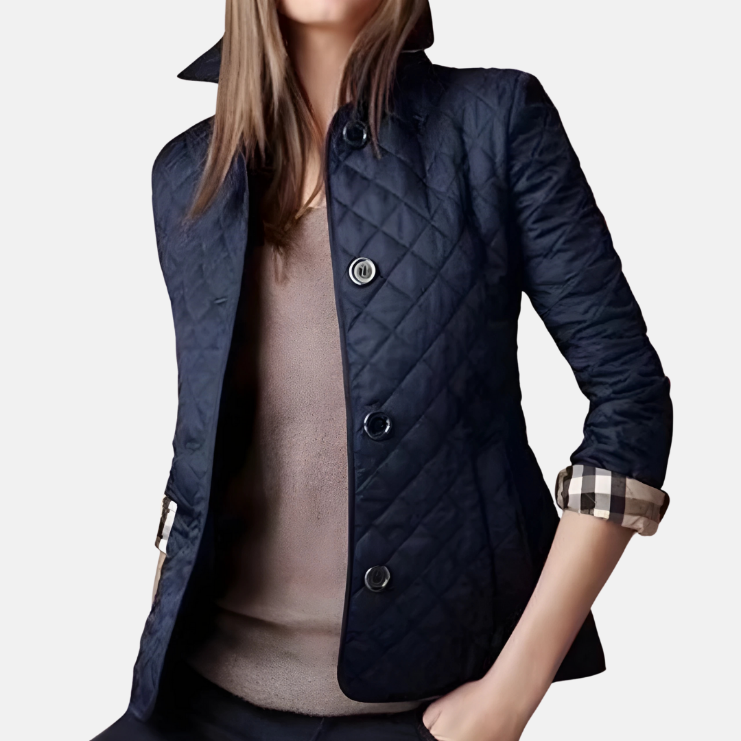 Isla Quilted Jacket | Tailored Fit Button Front Jacket
