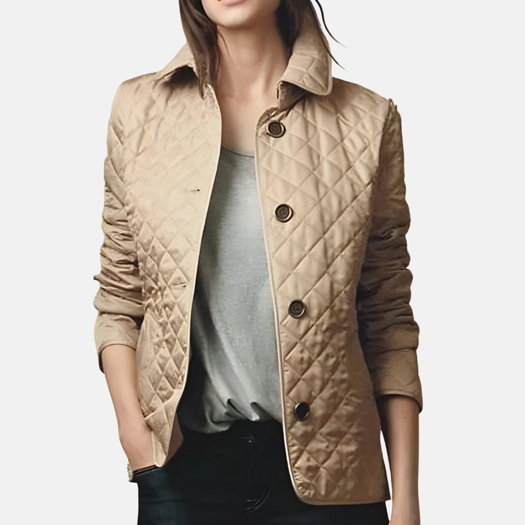 Isla Quilted Jacket | Tailored Fit Button Front Jacket