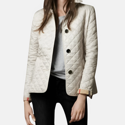 Isla Quilted Jacket | Tailored Fit Button Front Jacket