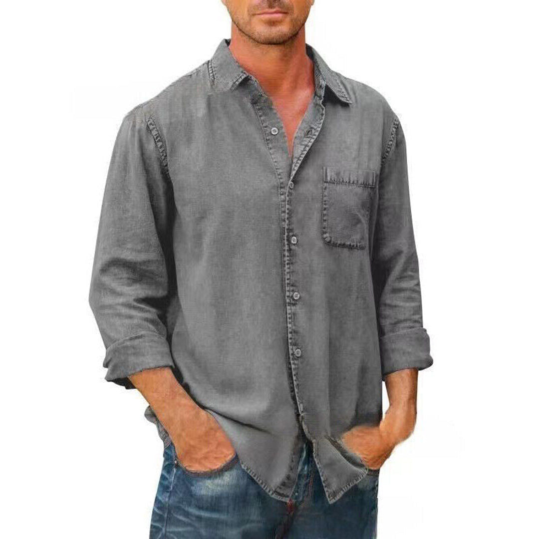 Men’s Casual Shirt – Relaxed Fit – Breathable Blend – Button-Down – Chest Pocket