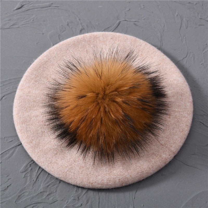 Isla Classic Fit Beret | Pompom Detail Beret