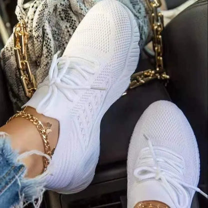 Women’s Sneakers – Breathable Mesh – Cushioned Sole – Lace-Up – Orthopedic Support