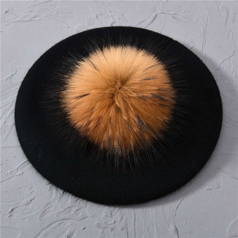 Isla Classic Fit Beret | Pompom Detail Beret
