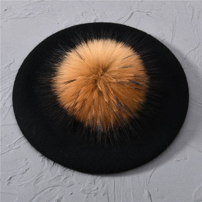 Isla Classic Fit Beret | Pompom Detail Beret