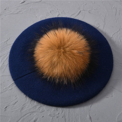 Isla Classic Fit Beret | Pompom Detail Beret