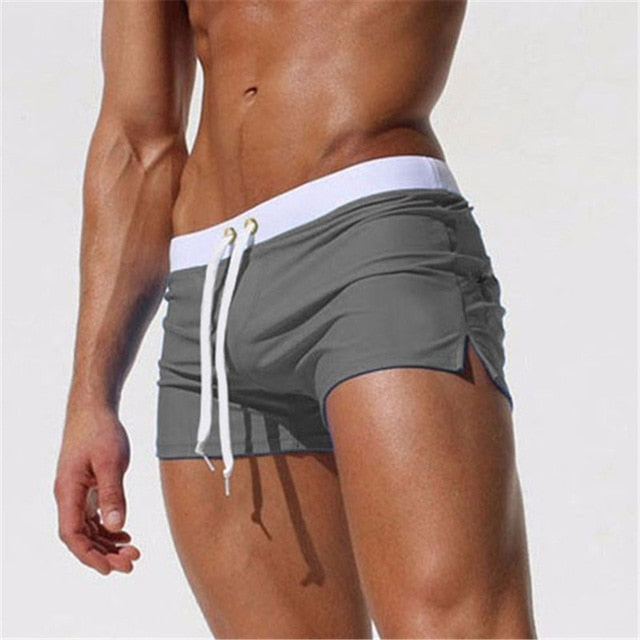 Men’s Swim Trunks – Slim Fit – Quick-Dry Breathable Fabric – Short Length – Drawstring Waist