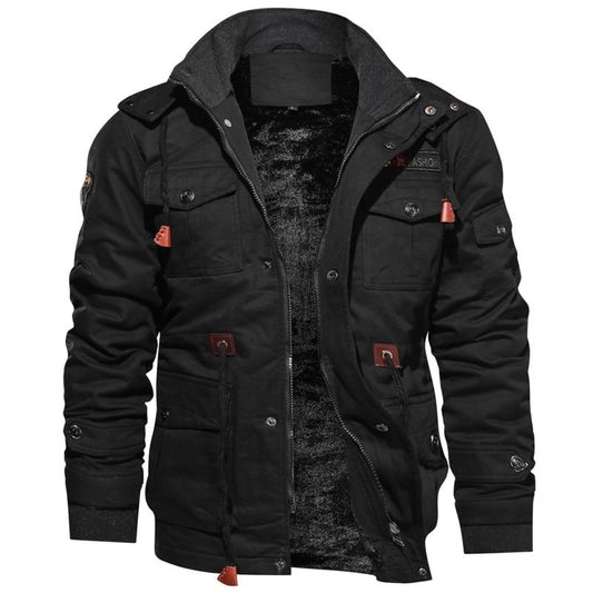 Men’s Jacket – Structured Fit – Breathable Blend – Utility Pockets – Hip Length