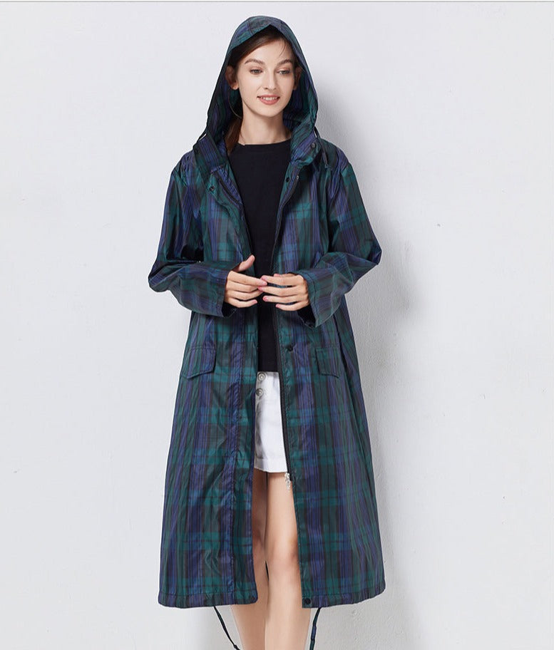 Women’s Rain Jacket – Waterproof – Relaxed Fit – Full Length – Hooded with Pockets