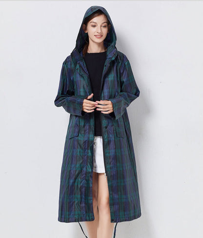 Women’s Rain Jacket – Waterproof – Relaxed Fit – Full Length – Hooded with Pockets