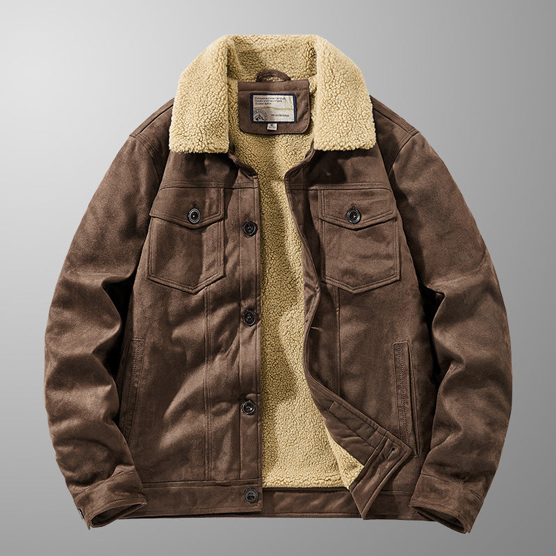 Harry Sherpa Jacket | Button Front Collared Hip-Length Sherpa Jacket