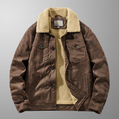 Harry Sherpa Jacket | Button Front Collared Hip-Length Sherpa Jacket