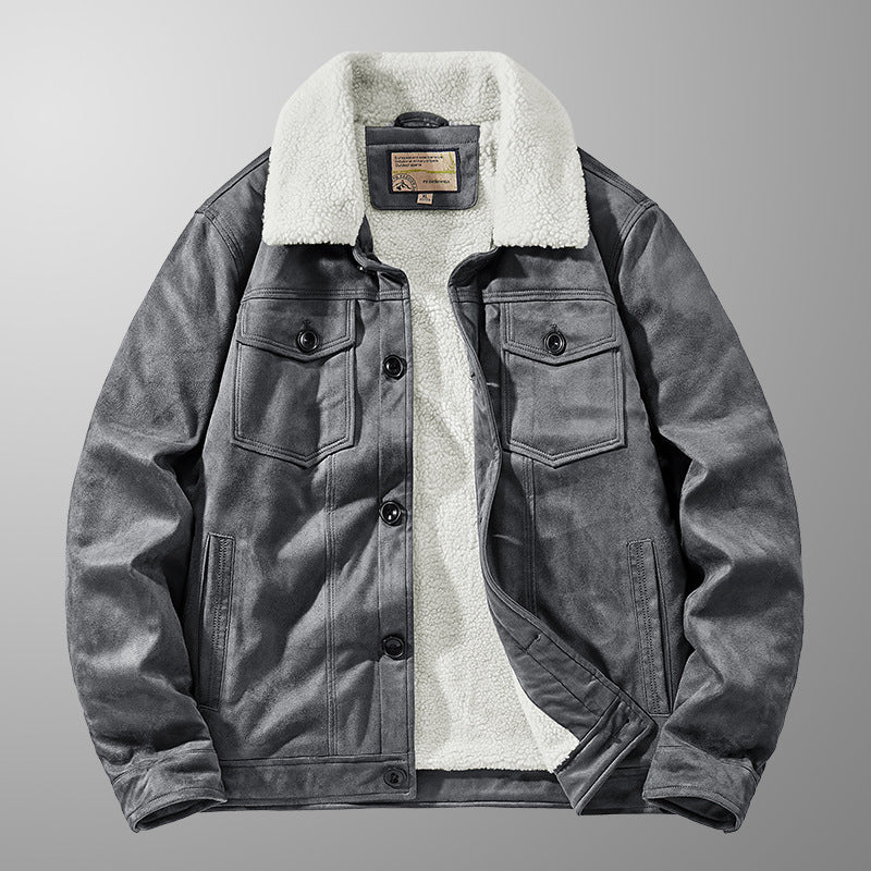 Harry Sherpa Jacket | Button Front Collared Hip-Length Sherpa Jacket