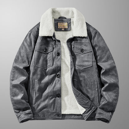 Harry Sherpa Jacket | Button Front Collared Hip-Length Sherpa Jacket