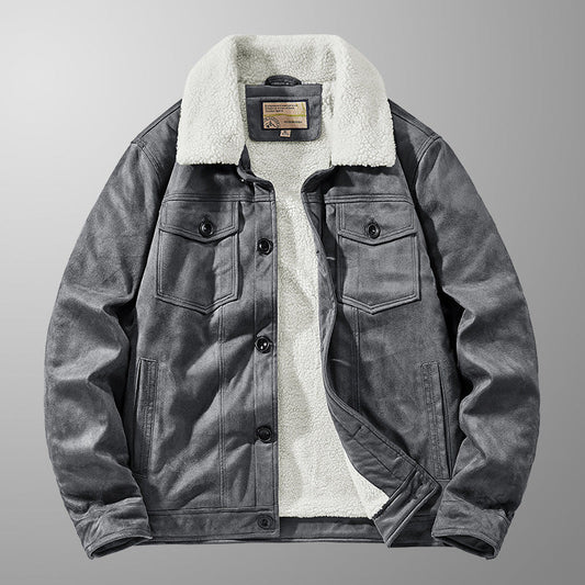 Harry Sherpa Jacket | Button Front Collared Hip-Length Sherpa Jacket