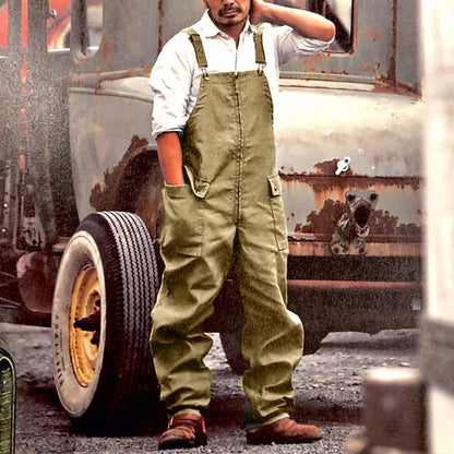 Men’s Work Overalls – Relaxed Fit – Natural Fibers – Adjustable Straps – Utility Pockets