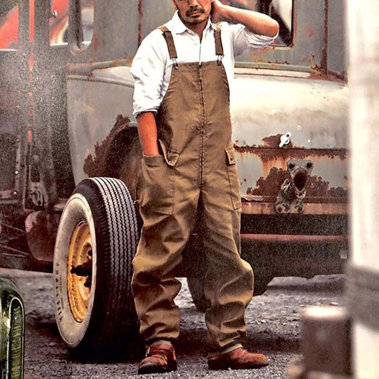 Men’s Work Overalls – Relaxed Fit – Natural Fibers – Adjustable Straps – Utility Pockets