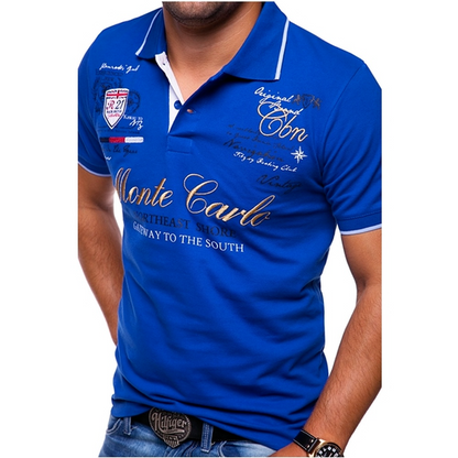 Men’s Polo Shirt – Slim Fit – Breathable Blend – Graphic Detail – Casual Wear