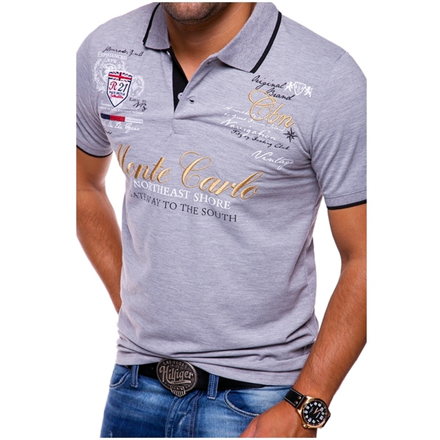 Men’s Polo Shirt – Slim Fit – Breathable Blend – Graphic Detail – Casual Wear