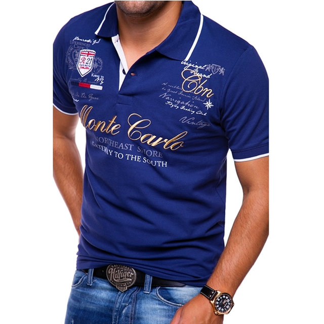 Men’s Polo Shirt – Slim Fit – Breathable Blend – Graphic Detail – Casual Wear