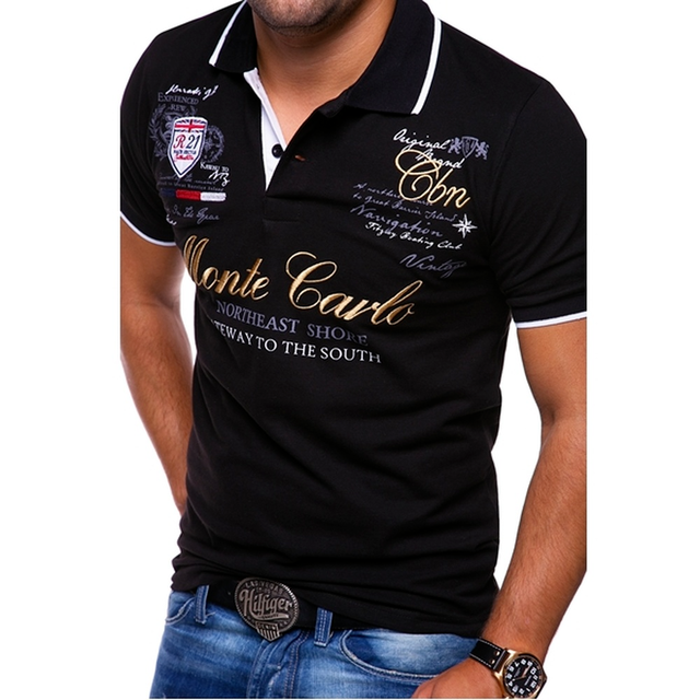 Men’s Polo Shirt – Slim Fit – Breathable Blend – Graphic Detail – Casual Wear