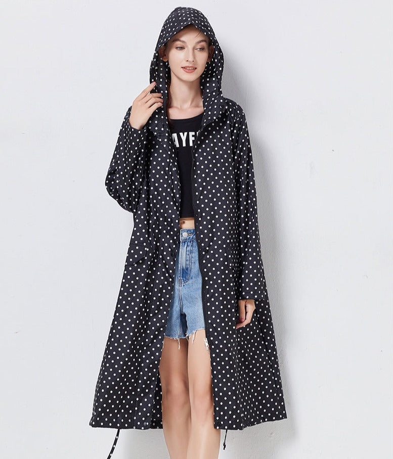 Women’s Rain Jacket – Waterproof – Relaxed Fit – Full Length – Hooded with Pockets