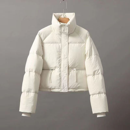Isabella Cropped Puffer Jacket | Quilted Button Front Jacket