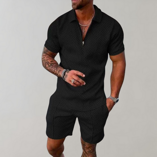 Modern Black Short Set: Effortless Style for Men