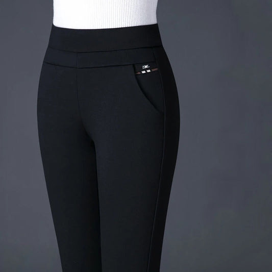 Women’s High-Waisted Leggings – Slim Fit – Stretch Fabric – Faux Pocket Detail
