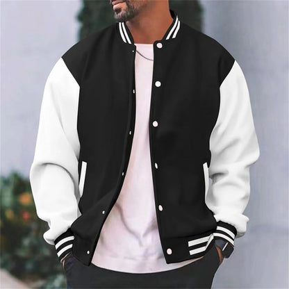 Men’s Bomber Jacket – Regular Fit – Cotton Blend – Snap Button Front – Ribbed Trim