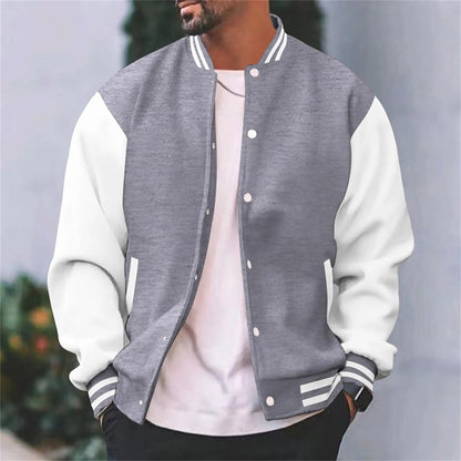 Men’s Bomber Jacket – Regular Fit – Cotton Blend – Snap Button Front – Ribbed Trim