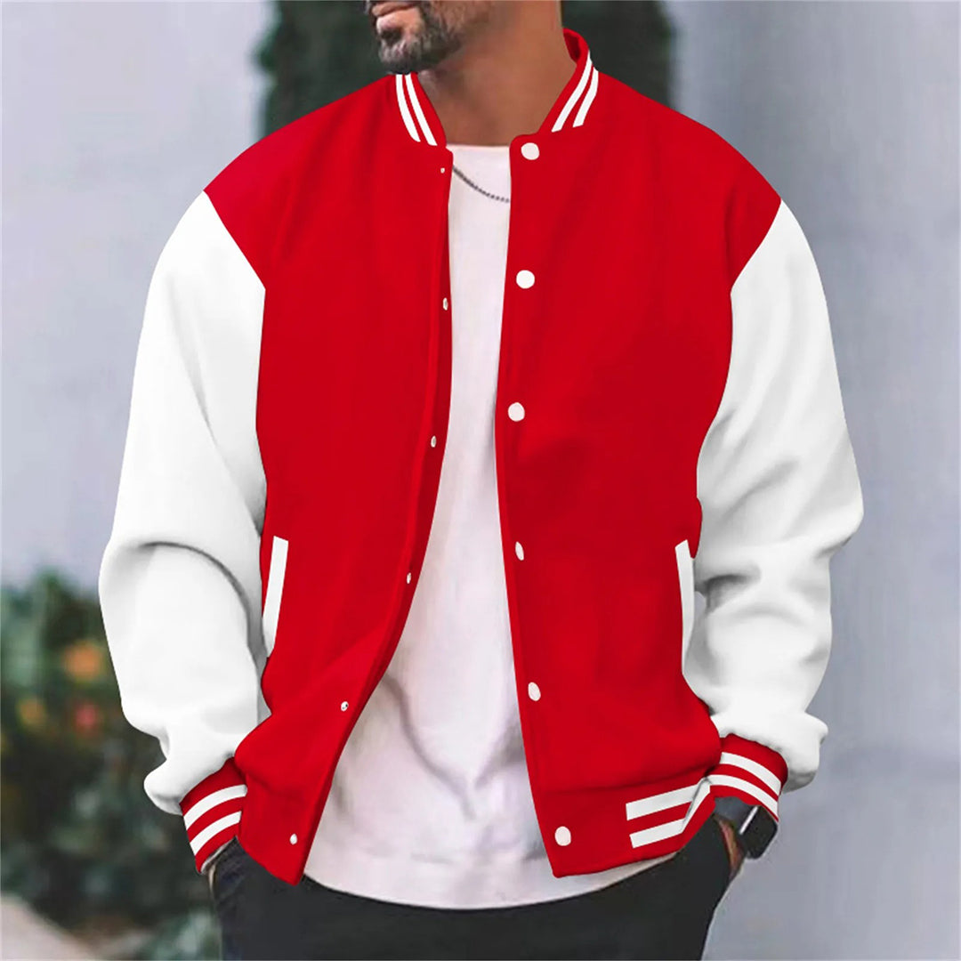Men’s Bomber Jacket – Regular Fit – Cotton Blend – Snap Button Front – Ribbed Trim