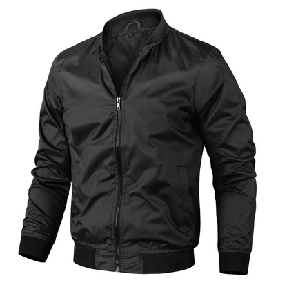 Men’s Bomber Jacket – Regular Fit – Lightweight Breathable – Ribbed Trim – Zip Front