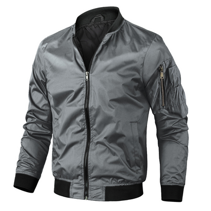 Men’s Bomber Jacket – Regular Fit – Lightweight Breathable – Ribbed Trim – Zip Front