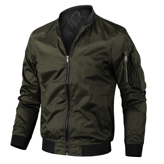 Joshua Bomber Jacket | Regular Fit Ribbed Collar Bomber Jacket