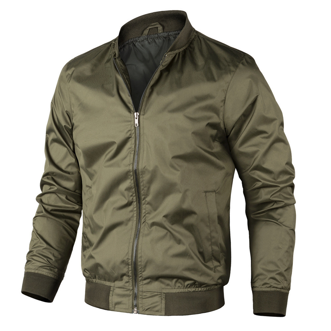 Men’s Bomber Jacket – Woven – Regular Fit – Ribbed Trim – Zipper Front