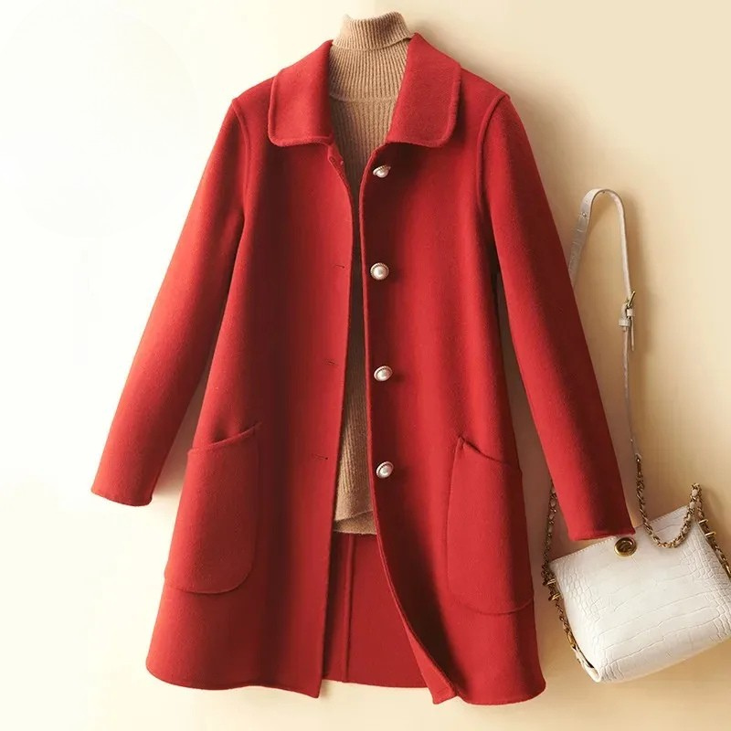 Amelia Relaxed Fit Coat | Button Front Patch Pockets Coat