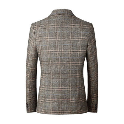 Men’s Blazer – Tailored Fit – Breathable Blend – Two-Button – Classic Plaid Pattern