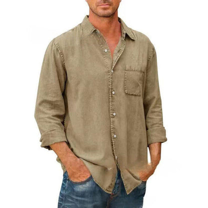 Men’s Casual Shirt – Relaxed Fit – Breathable Blend – Button-Down – Chest Pocket