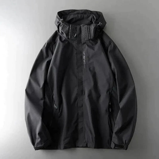 Men’s Windbreaker Jacket – Water-Resistant – Relaxed Fit – Hooded – Zip Pockets